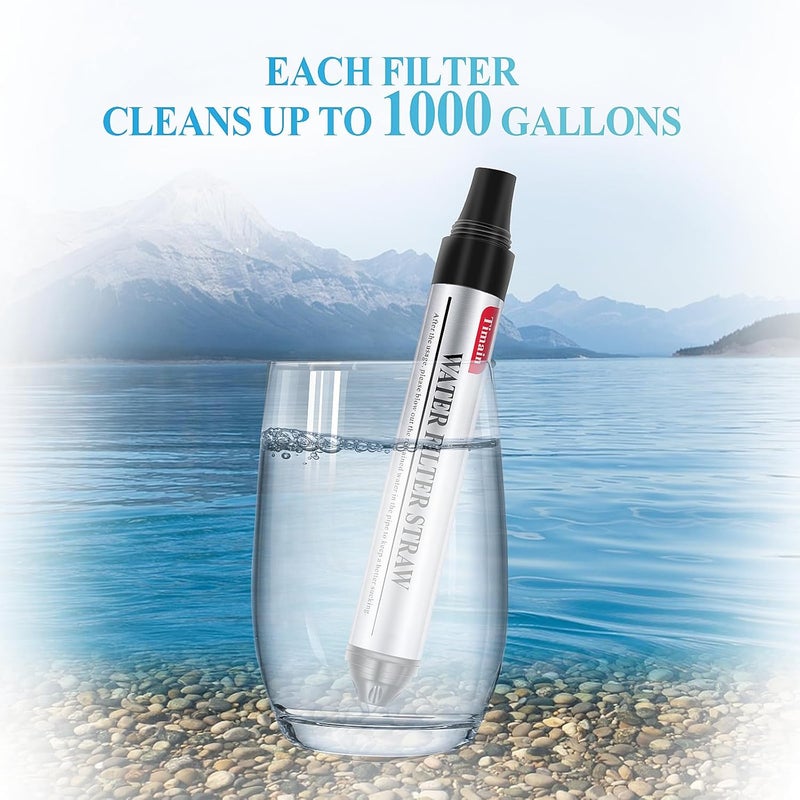 Timain 4 Pack Mini Water Filter Straws,Water Purifier Survival for Emergency Preparedness,Break Glass,Travel,Camping, Hiking,Fishing,Hunting (4) - Image 5